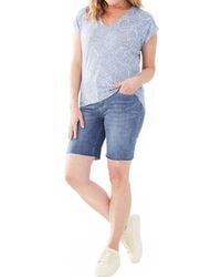 Fdj - Printed Cap Sleeve V-Neck Top - Lyst
