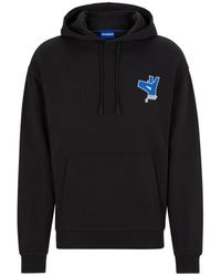 HUGO - Cotton-Terry Hoodie With New-Season Logo Artwork - Lyst