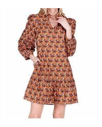 J joy - Split Neck Corduroy Dress - Lyst