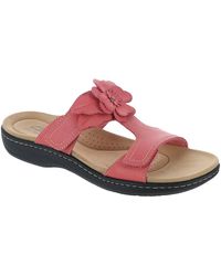 Clarks - Laurieann Madi Leather Slip On Slide Sandals - Lyst
