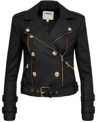 L'Agence - Billie Belted Leather Jacket - Lyst