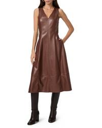 PAIGE - Fiorella Faux Leather Midi Dress - Lyst