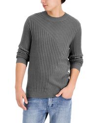 INC - Tucker Cotton Ribbed Crewneck Sweater - Lyst