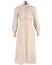 Zimmermann - Super Eight Embroidered Midi Long Sleeve Dress - Lyst