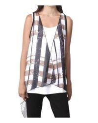Angel - Plaid Grid Waterfall Vest - Lyst