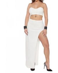 Circular Path - Strapless Denim Crop Top - Lyst