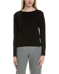 Sofiacashmere - Bow Embellishment Wool & Cashmere-Blend Sweater - Lyst