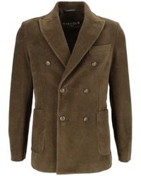 Circolo 1901 - Corduroy Wide Lapel Double-Breasted Blazer - Lyst