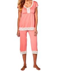 Twelve Eighty Eight - Sophie Trends Short Sleeve Top Cropped Pant Pj Set - Lyst