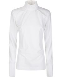 THE LATEST - Long-Sleeved Cotton Shirt With Back Zip - Lyst