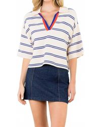 Thml - Short Sleeve Striped Knit Top - Lyst