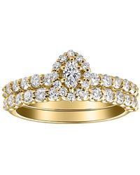 Pompeii3 - 1 1/4ct Marquise Halo Diamond Engagement Wedding Ring Set White Or Yellow Gold - Lyst