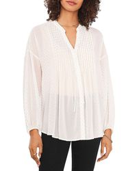 Vince Camuto - Metallic Pleated Front Blouse - Lyst