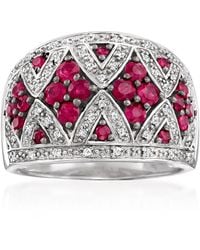 Ross-Simons - Ruby And Diamond Dome Ring - Lyst