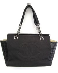 Chanel - Chocolate Bar Canvas Tote Bag (pre-owned) - Lyst