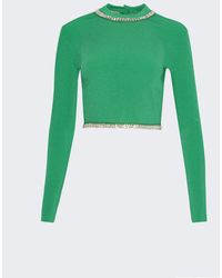 Rabanne - Embellished Knit Cropped Top - Lyst