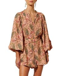 Kivari - Isha Playsuit Romper With Belt - Lyst