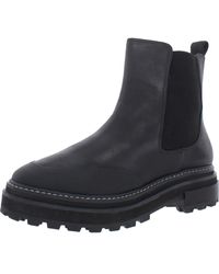 Aqua - Leather Block Heel Ankle Boots - Lyst