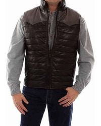 Scully - Puffer Leather Vest - Lyst