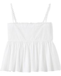 Jacquemus - Square Neck Cotton Peplum Tank Top - Lyst