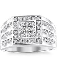 Pompeii3 - 1ct Tw Diamond Anniversary Wedding Ring High Polished Band 10k Gold - Lyst
