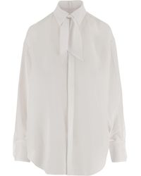 Sa Su Phi - Silk Blouse With Bow Collar - Lyst