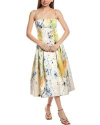 Oscar de la Renta - Abstract Brushstroke Satin Silk-Lined Tank Dress - Lyst