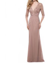 Montage by Mon Cheri - Georgette Lace A-Line Gown - Lyst