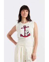 Chinti & Parker - Cream Cotton Snoopy Anchor Tank - Lyst