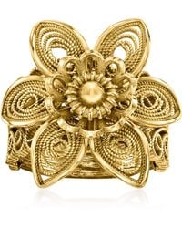 Ross-Simons - 18Kt Over Sterling Filigree Flower Ring - Lyst
