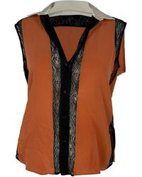 Sandro - Sandro Lace Trimmed Blouse - Lyst