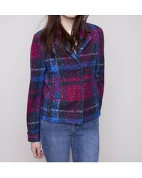 Charlie b - Bouclé Knit Plaid Short Jacket - Lyst