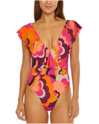 Trina Turk - Fan Faire Ruffle Ruffled Nylon One-piece Swimsuit - Lyst