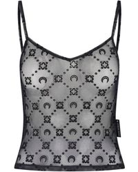 Marine Serre - Sleeveless Sheer Crescent Moon Top - Lyst