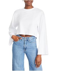 FRAME - Cropped Bell Sleeve Pullover Top - Lyst