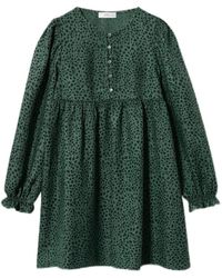 Mango - A-Line Dress Kid Leopard Print Pleated Long Sleeve Pullover Jdm596 - Lyst