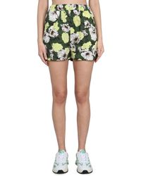 MSGM - Floral Print Shorts With Elastic Waistband - Lyst