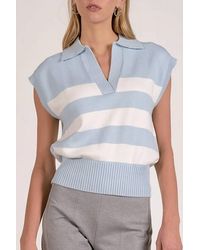 Elan - Stripe Collar Sweater - Lyst