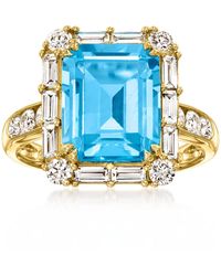 Ross-Simons - Swiss Topaz Ring With Lab-Grown Diamonds - Lyst