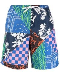Marcelo Burlon - Mix & Match Patchwork Swim Shorts - Lyst