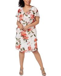 SLNY - Plus Floral Tiered Cocktail Dress - Lyst