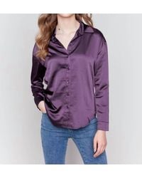 Charlie b - Solid Gutsy Satin Button-Down Shirt - Lyst