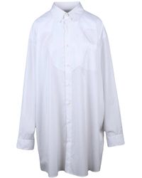 Maison Margiela - Long Oversized Cotton Shirt With Classic Collar And Button-Down Front - Lyst