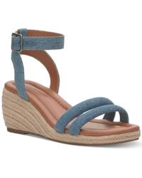 Lucky Brand - Nasli Ankle Strap Wedge Wedge Sandals - Lyst