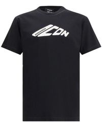 DSquared² - Short Sleeve Cotton T-Shirt With Bold Logo Print - Lyst