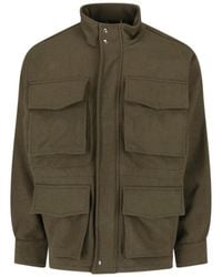 White Sand - Wool Blend Utility Jacket - Lyst