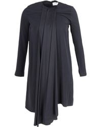 Victoria Beckham - Long Sleeve Front Drape Dress - Lyst