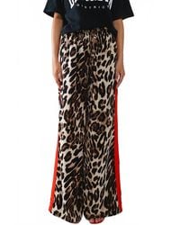 Q2 - Leopard Straight Pants - Lyst