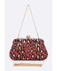 Fashnzfab - Crystal Flower Statement Satin Heart Shape Clutch - Lyst