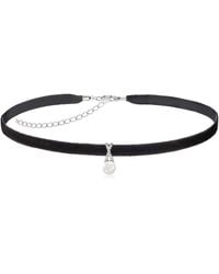 Ross-Simons - 7-7.5mm Cultured Pearl And Diamond-accented Pendant Choker Necklace - Lyst